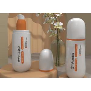 Buy cheap White Circle Plastic Cosmetic Bottles 145ml PET Orange Lotion Pump from wholesalers