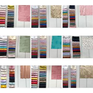 150cm Width 180gsm Polyester Jacquard Satin Fabric Textured Floral Printed