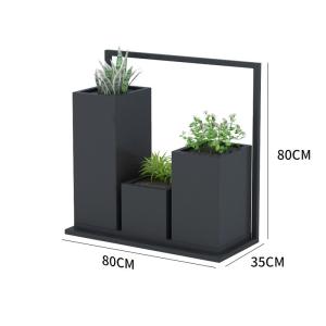 Buy cheap Outdoor 3 tier black stackable tiered metal planter tower box from wholesalers