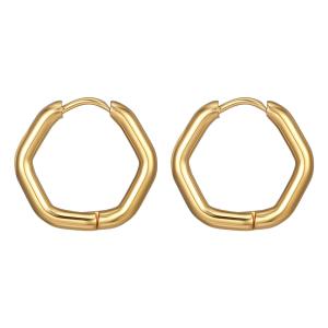 Buy cheap Hexagon Earrings Gold Studs , Hexagonal Earrings For Parties from wholesalers