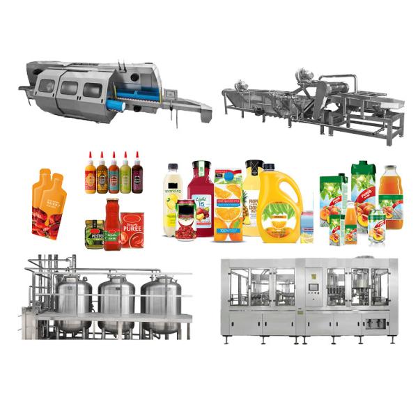 NFC Tomato Juice Processing Production Line Complete Set Of Cleaning Peeling And