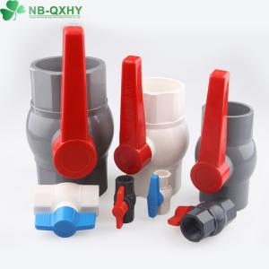 Buy cheap QX Customized Request Material PVC Plastic Ball Valve 8 Inch with Red Handle from wholesalers