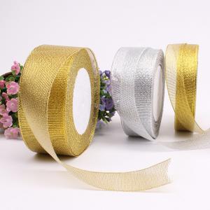 Buy cheap Gold Metallic Ribbon personalized metallic ribbon craft ribbon from wholesalers