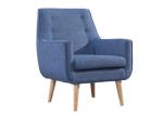 Buy cheap Removable Seat Arm Chair Fabric Cover Wooden Legs Blue Accent Armchair from wholesalers