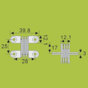foldable table invisible flap hinge Iron Hinges with Nickel finish