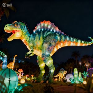 Buy cheap Outdoor Spinosaurus Lantern Sculpture for Jurassic Park Decoration by Zigong Lantern Manufacturer from wholesalers