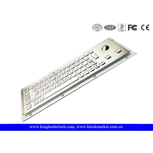 Small Dimension Stainless Steel Industrial Kiosk Keyboard With Optical Trackball