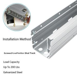 Buy cheap Galvanized Steel Drywall Partition Stud Track with Up To 200 Lbs Load Capacity and 1-5/8 Inch X 10 Feet Size from wholesalers