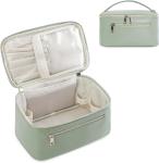 Buy cheap Women Green Travel Makeup Organizer Cosmetic Brush Case in Eco Vegan Leather from wholesalers