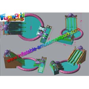 Mini 15m Diameters Inflatable Water Parks Customized White With 680w Pump