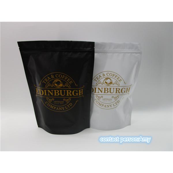 Quality Stand up coffee Plastic Pouches Packaging , aluminum foil coffee bags degassing valve for sale