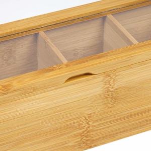 Buy cheap Adjustable Popular Wooden Tea Bag Box 4 Compartment Rectangle Shaped from wholesalers