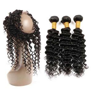 Genuine 360 Deep Wave Frontal , 24 Inch 360 Deep Wave Frontal No Split Hair