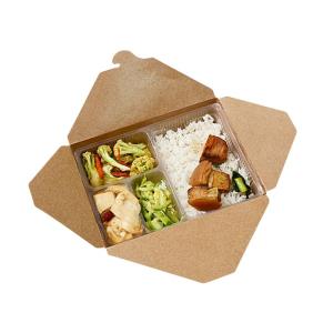 Buy cheap Disposable Lunch Paper Takeaway Box Food Packaging Kraft Paper Box from wholesalers