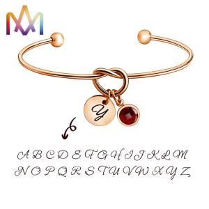 Buy cheap Forever Love Knot Infinity Initial Bracelet 60MM With Birthstone from wholesalers