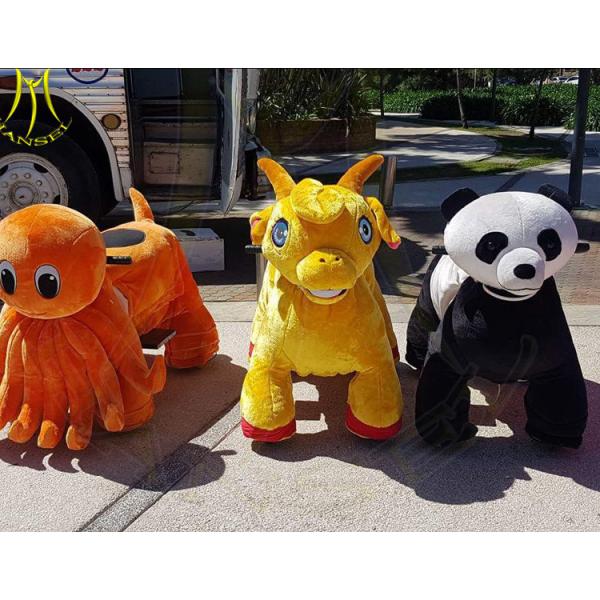 Quality Hansel amusement park coin walking stuffed electric ride on animals for sale