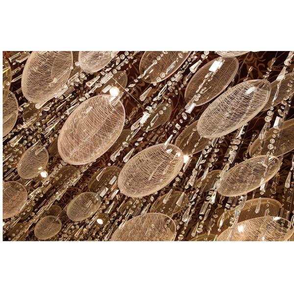 Buy cheap Customized Oval Crystal Chain Glass Villa Hotel Lobby Chandelier Large Hotel Project Crystal Lamp Department Sand Table Club Hall Glass Creative Lobby from wholesalers