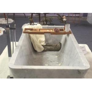 Buy cheap Customized Natural Stone Tub , White Marble Bath With Grey Veins from wholesalers