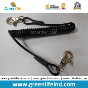 Buy cheap Solid Black Strong Plastic PU Elastic Coil Tool Lanyard Tether from wholesalers