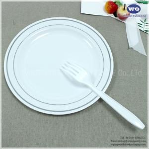Buy cheap Disposable Dinner Plate White With Silver Florence Design Elegant Disposable White Dinner Plates With Silver Trim from wholesalers