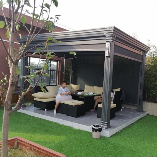 Quality Aluminum Louvered Pergola Covered With Motorized Louvered Roof for sale