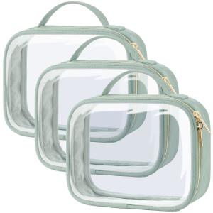 Buy cheap Shockproof And Durable Clear Green Cosmetic Bags With Handle from wholesalers