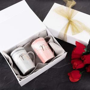 Buy cheap White Collapsible 2mm Cardboard Rigid Gift Boxes With Ribbon Closure from wholesalers