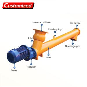 Buy cheap custom Adjustable Speed Building Industry Spiral Screw Conveyor for Cement Fertilizer Flexible Granular Sugar  Cement  Auger Feeders from wholesalers