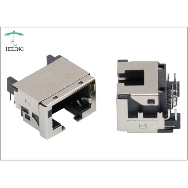 Buy cheap Single Port RJ45 Plug PCB Mount Tab Down RoHS Compliant With Yellow / Green LED from wholesalers