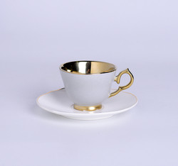 Buy cheap Porcelain Fashion Coffee Cupss 120ml With Electroplating Gold Plated from wholesalers