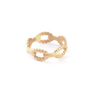 Simple, fashionable, versatile, personalized ring with gold adjustable titanium