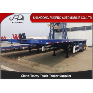 Buy cheap 40 Tons Semi Flatbed Container Trailer With Front Board For Longlife from wholesalers