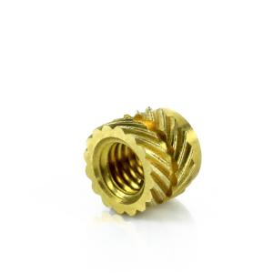 Wood Knurled Threaded Insert Nut Customized Finish Brass Insert Nut