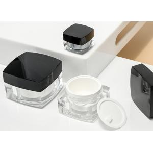 Buy cheap Customization ABS Cap Square Cosmetic Bottle And Jar White Double Wall from wholesalers
