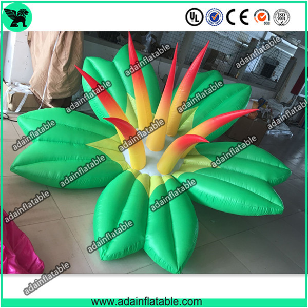 Autumn Holiday Indoor Event Party Decoration Inflatable Green Flower With LED