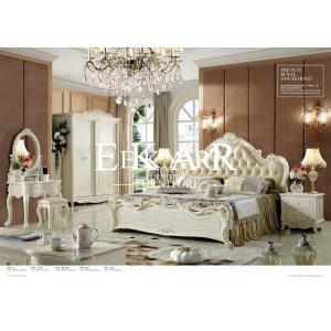 Buy cheap 2017 newest Classic French style wooden soft leather bed from wholesalers