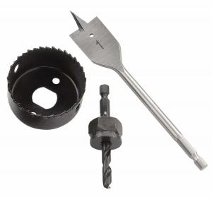 China Hole Saws Kit With Flat Drill Bits And Hole Cutter For Door Lock Installation on sale