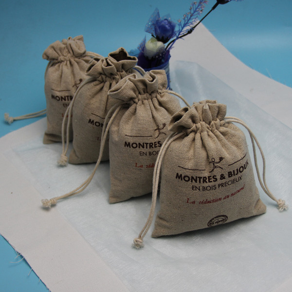 Biodegradable Return Gift Jute Bags , Sunglasses Reusable Drawstring Bags