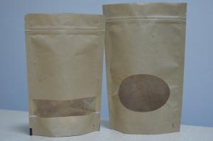 China Eco-friendly Customized Paper Bags With Resealable Zipper And Window on sale