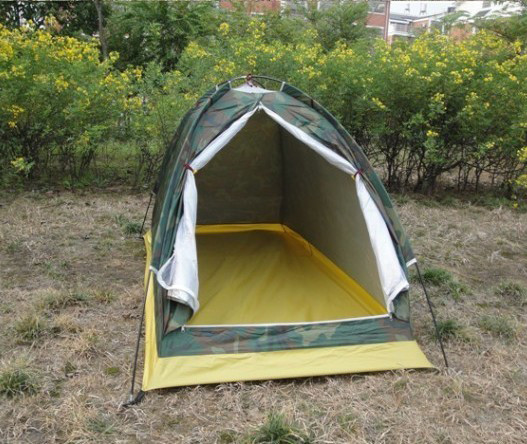 Quality Single Person One Door Camouflage Travel Dome Tent Army Color Camping Tent(HT6009) for sale
