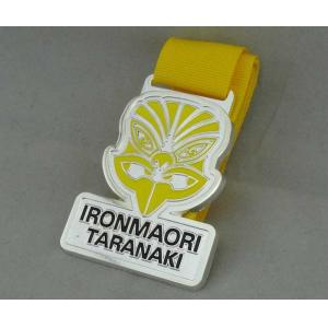 Iron man running Ribbon Medals Die Casting With Soft Enamel And Printing Ribbon