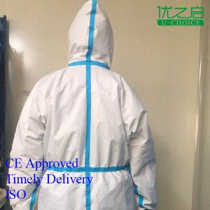 Buy cheap Dust Proof Disposable Coveralls With Hood And Boots Waterproof Isolation product