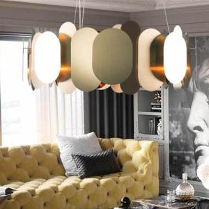 Buy cheap Minimalist luxury living room chandelier round metallic restaurant Panel Chandeliers(WH-MI-201) from wholesalers