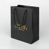 Buy cheap Paperboard Black Custom Paper Shopping Bag With Soft Handle product