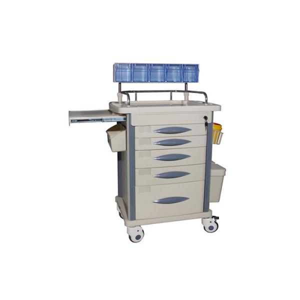 Quality Anaesthetic Medical Trolleys With Plastic Top Board 2 Drawers for sale