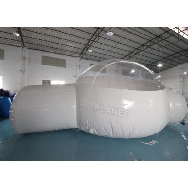 Quality Half Clear 4m Dome Inflatable Bubble Lodge With Silent Blower for sale