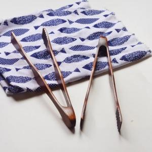 27cm Wooden Cooking Utensils Appetizer Kimchi Salad Serving Tongs