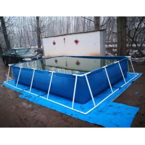 China BGO 4M * 3M * 0.8M Rectangle Shape Tarpaulin Fish Tank Steel Frame With Liner Fish Pond Plastic Tank on sale