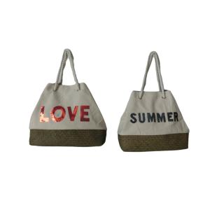 Buy cheap ECO Friendly Fashion Summer Tote Handbag Bohemian Handmade Bali Bags Straw Beach Bag Cotton Canvas Shopping Bags from wholesalers