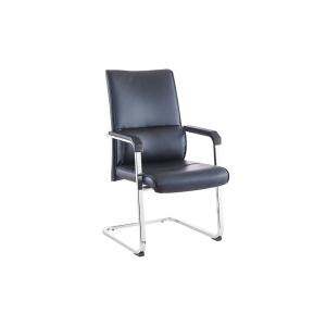 China Wheelless Ergonomic Black 1.8mm Ergonomic Leather Desk Chair on sale